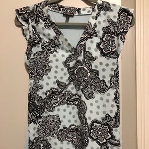 Blue/Black floral top